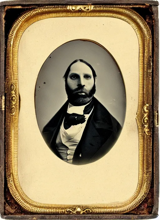 Prompt: Daguerreotype of an octopus wearing a suit!!!!, classical portrait, 1849