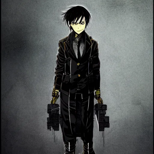 Prompt: levi ackerman in style of dorohedoro