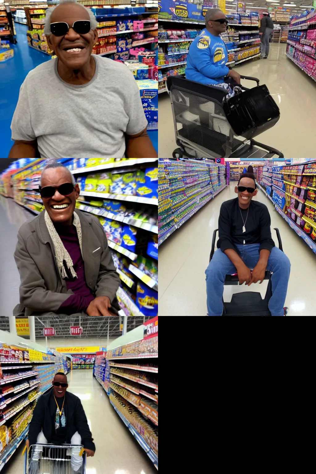 Prompt: ray charles at walmart