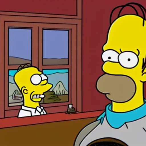 Prompt: Homer Simpson in Twin Peaks