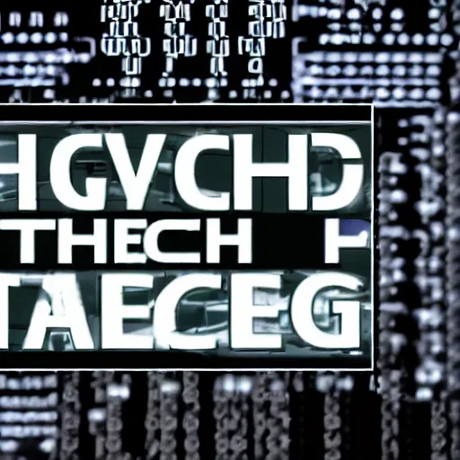 Prompt: A high tech logo with Test written on it. In the background, we can see computers in hacking mode - n 4