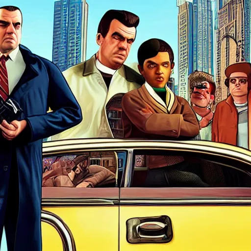 Image similar to Lemony Snicket on the poster for gta 6, gta style, detailed, shadows