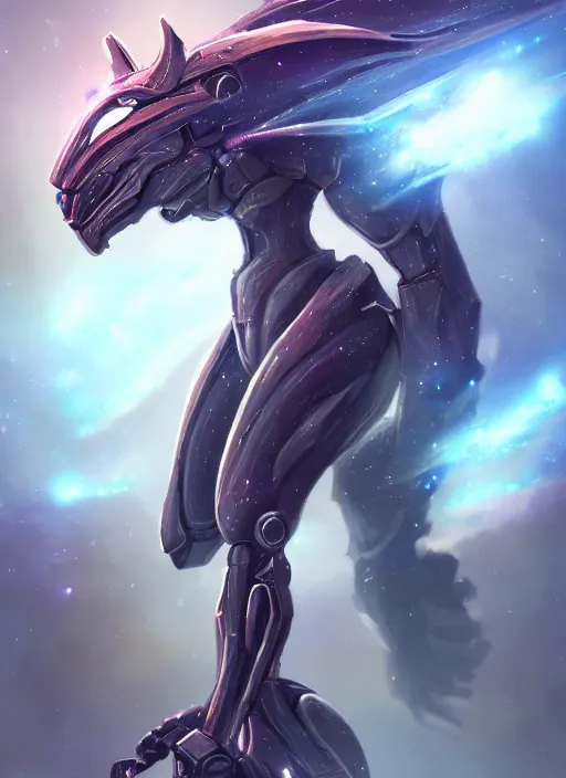 Image similar to cinematic shot, cosmic sized perfectly proportioned stunning beautiful hot anthropomorphic robot mecha female dragon, female dragon head, floating in empty space, nebula sized, larger than galaxies, holding a tiny galaxy, silver armor, epic proportions, epic size, epic scale, furry art, macro art, dragon art, giantess art, warframe fanart, furaffinity, deviantart