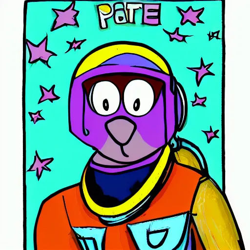 Image similar to parrot astronaut, cartoon