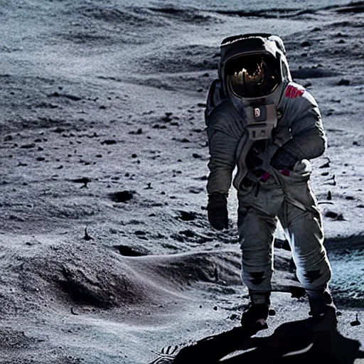 Prompt: jon snow walking on the moon