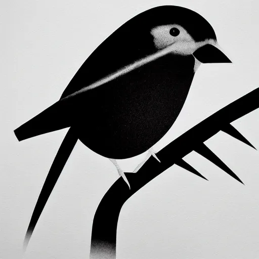 Image similar to bird illustration, Matt adrian, black ink on white paper, high definition 4k