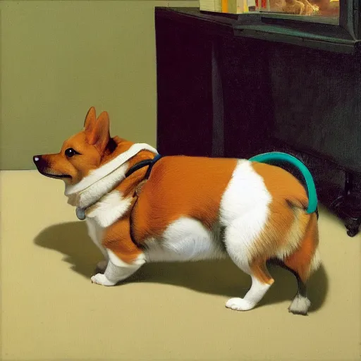 Image similar to corgi dog by moebius and atey ghailan by james gurney by vermeer by George Stubbs