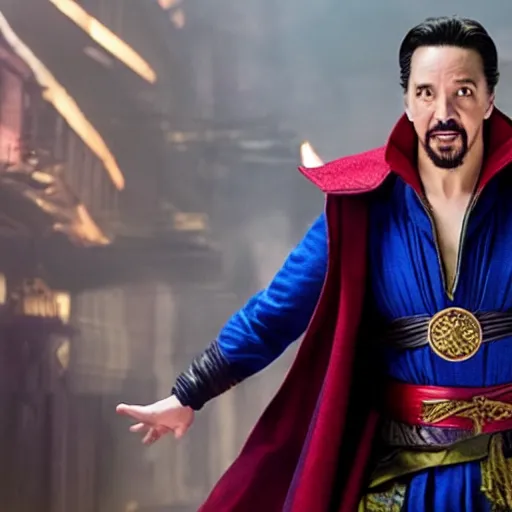 Prompt: A movie still of Lin-Manuel MIranda as Dr Strange, dynamic lighting, smiling, 8k, Heroic Pose, 2022 picture of the year
