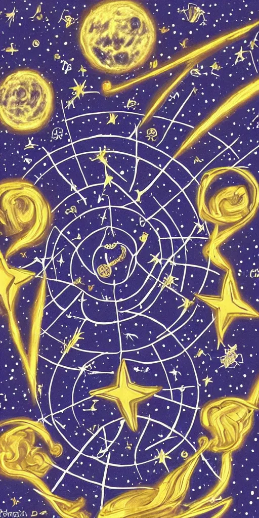 Image similar to an artistic drawing of the zodiac sign of taurus, with stars, futuristic