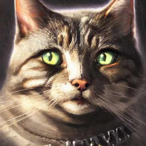 Image similar to portrait of a s. w. a. t anthro cat, highly detailed, shallow depth of field, art by artgerm and greg rutkowski