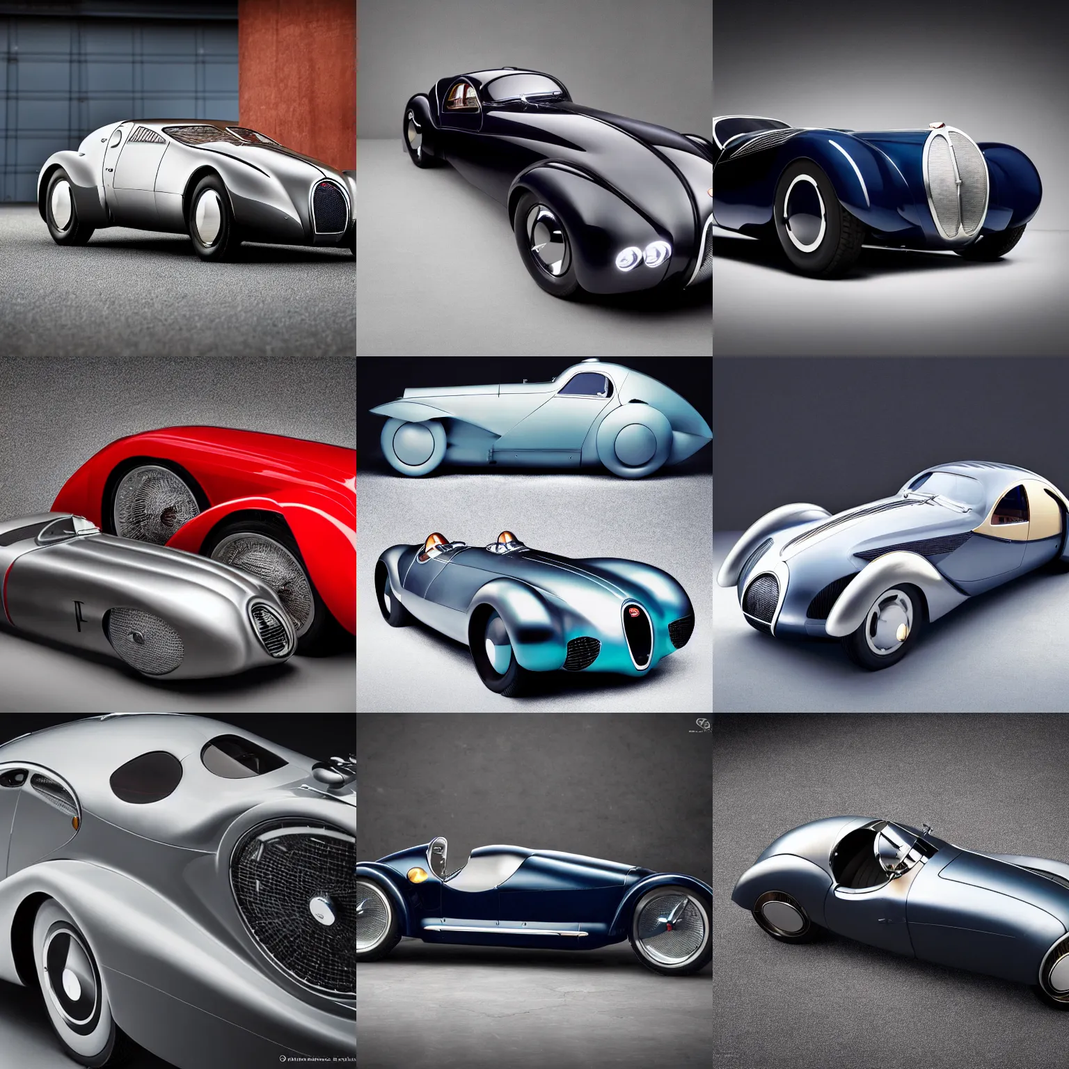 Image similar to a retro futuristic bugatti type 5 7 sc atlantic concept, studio lighting, award - winning car magazine photography