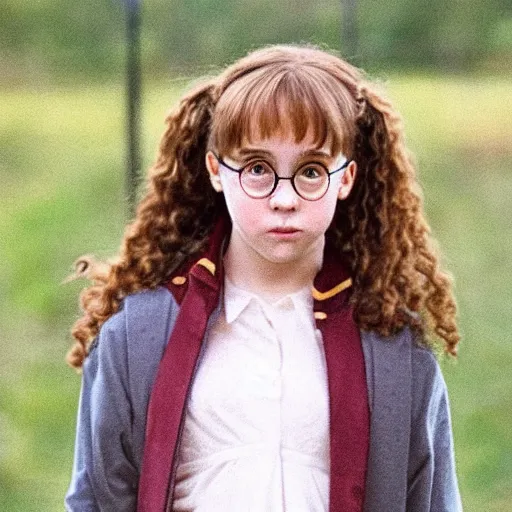 Prompt: hybrid cross between Hermione Granger and Harry Potter