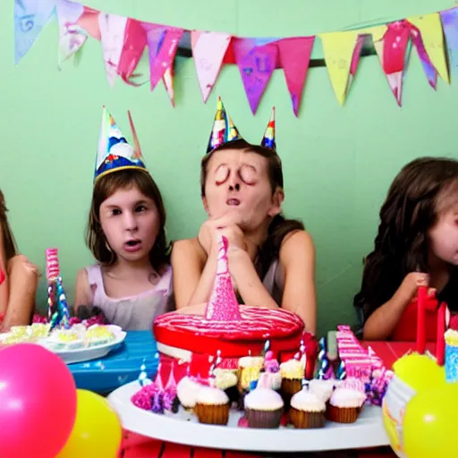 Image similar to the absolute despair of a birthday party