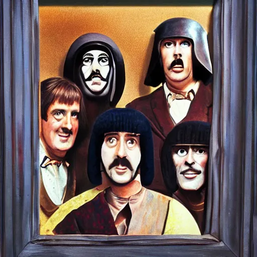 Prompt: a portrait of monty python