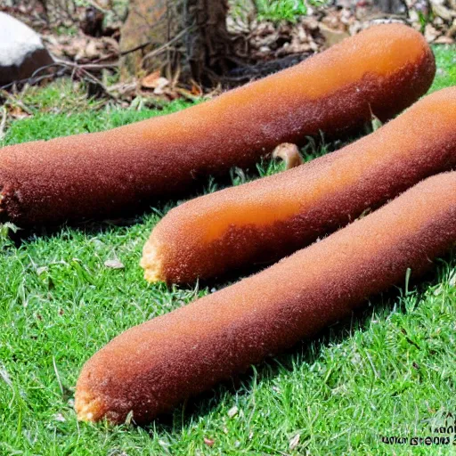 Prompt: corndog groundhog poop log 3 times