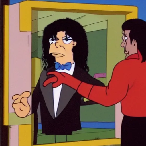 Prompt: michael jackson in a Simpsons episode