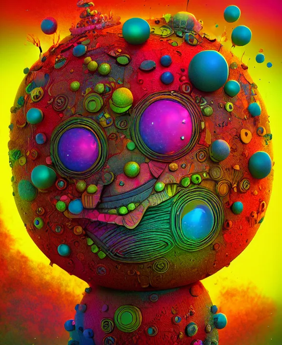 Prompt: whopdoobaluba, a wop bam boo, mixed media, ultra textured, whimsical tone, deep ink colors, 3 d shading, zbrush render, trending on artstation, award winning, by peter afshar and ron wolotsky, intricate and detailed, cosmic lighting