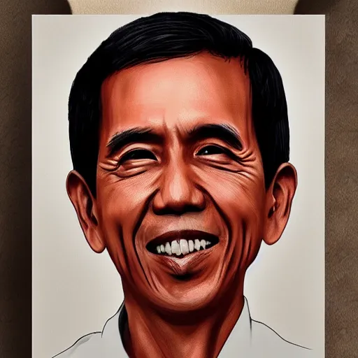 Prompt: jokowi portrait in child drawing style, behance,artstation