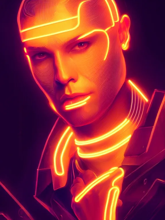 Prompt: portrait of male humanoid, intricate, elegant, cyber neon lights, highly detailed, digital photography, artstation, glamor pose, concept art, smooth, sharp focus, illustration, art by artgerm and greg rutkowski