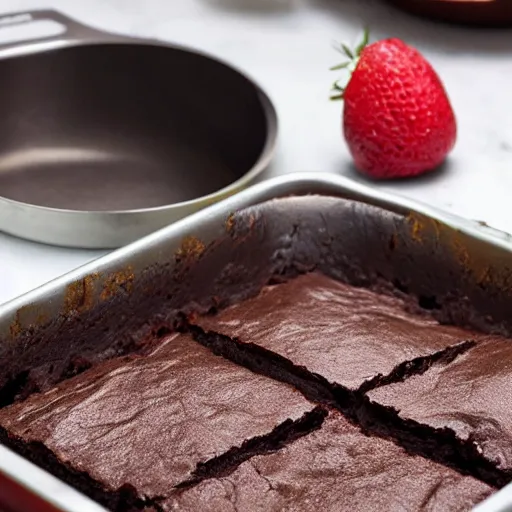 Prompt: a noneuclidean brownie pan