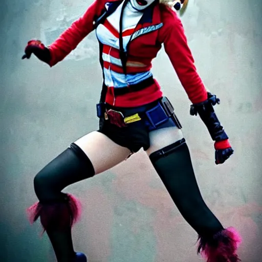 Image similar to emma watson as harley quinn from suicide squad