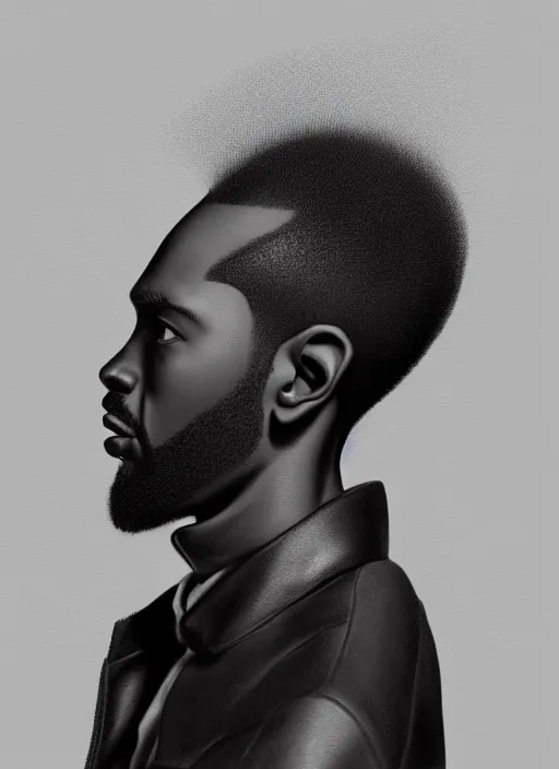 Image similar to an anthropomorphic beautiful black male portrait taking photos black letter jacket, short hair, fine art, award winning, intricate, elegant, sharp focus, octane render, hyperrealistic, cinematic lighting, highly detailed, digital painting, 8 k concept art, art by jamie hewlett and z. w. gu, masterpiece, trending on artstation, 8 k