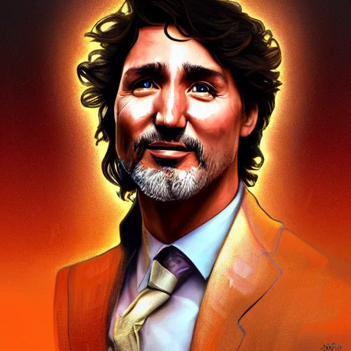 Image similar to portrait justin trudeau blackface!, sci - fi and fantasy, intricate highly detailed digital painting, artstation, concept art, smooth and sharp focus, illustration, art by tan zi and ayanamikodon and alphonse mucha and wlop