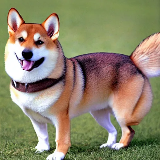 Image similar to crossbreed of a shiba inu and welsh corgi pembroke, photo