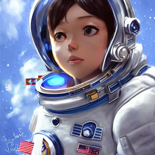 Image similar to a dog in a astronaut suit, 3d, sci-fi fantasy, intricate, elegant, highly detailed, lifelike, photorealistic, digital painting, artstation, illustration, concept art, sharp focus, art in the style of Shigenori Soejima