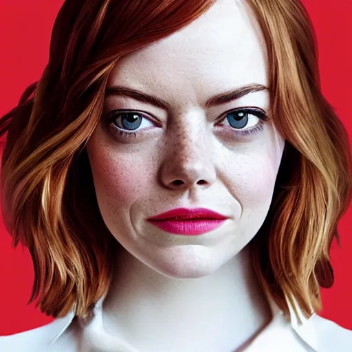 Image similar to Emma Stone in Stranger Things, XF IQ4, 150MP, 50mm, f/1.4, ISO 200, 1/160s, natural light, Adobe Photoshop, Adobe Lightroom, DxO Photolab, Corel PaintShop Pro, rule of thirds, symmetrical balance, depth layering, polarizing filter, Sense of Depth, AI enhanced