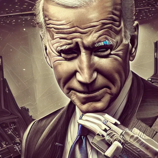 Image similar to joe biden, digital art, cosmic, 3 d high definition, trending on art station, photorealistic, high resolution, 8 k, octane, hyper detailed, insane details, intricate, elite, ornate, elegant trend, highly detailed and intricate, sharp focus, photography, unreal engine