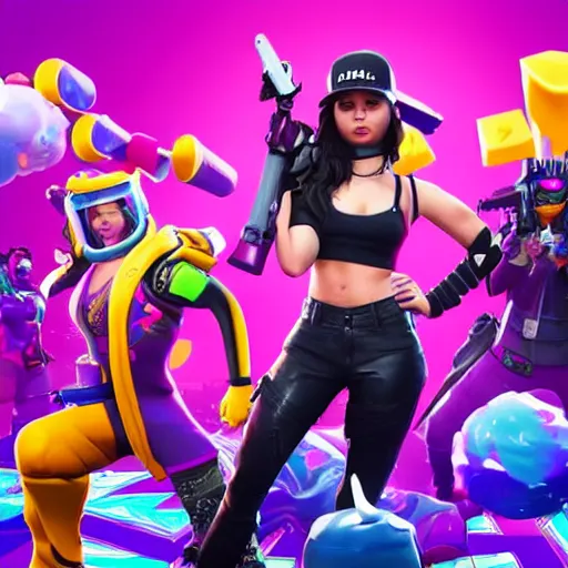 Image similar to charli xcx in fortnite