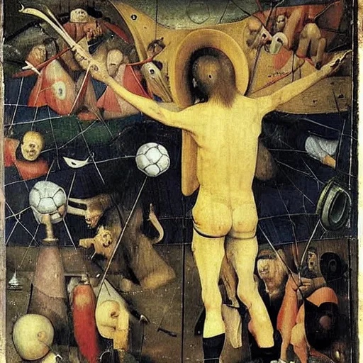 Image similar to messi by hieronymus bosch