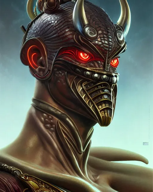 Image similar to goro from mortal kombat fantasy character portrait, ultra realistic, wide angle, intricate details, blade runner artifacts, highly detailed by peter mohrbacher, boris vallejo, hajime sorayama aaron horkey, gaston bussiere, craig mullins