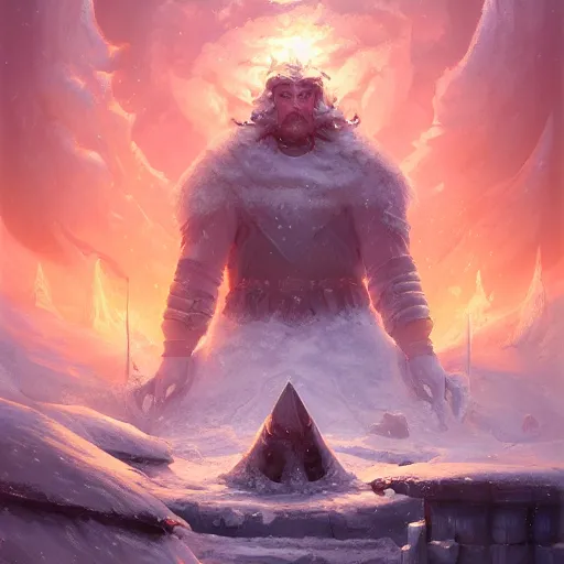 Prompt: the emperor of frost by andreas rocha, a cold warrior