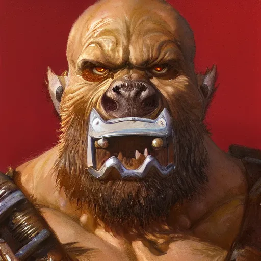 Image similar to The ranger bugbear, character portrait by Donato Giancola, Craig Mullins, digital art, trending on artstation