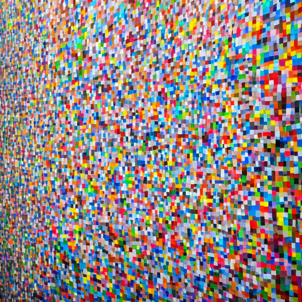 Prompt: a wall in a modern art gallery
