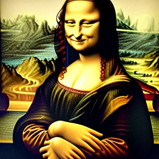 Prompt: Mona Lisa made of Lego