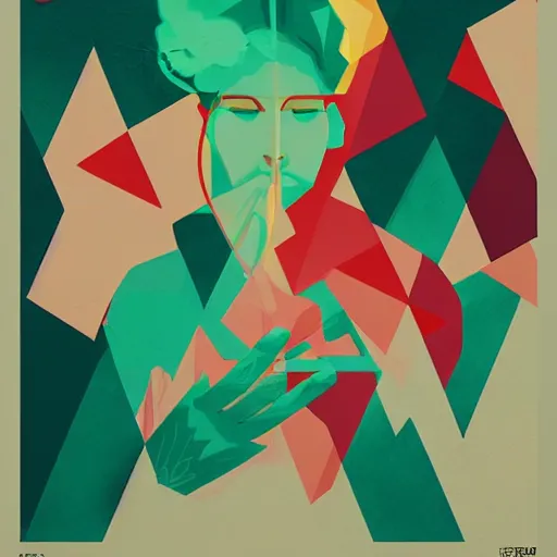 Prompt: Marijuana smoke Painting by Sachin Teng, asymmetrical, Organic Painting , Matte Painting, Red, Gold, Green, geometric shapes, hard edges, graffiti, street art,:2 by Sachin Teng:4