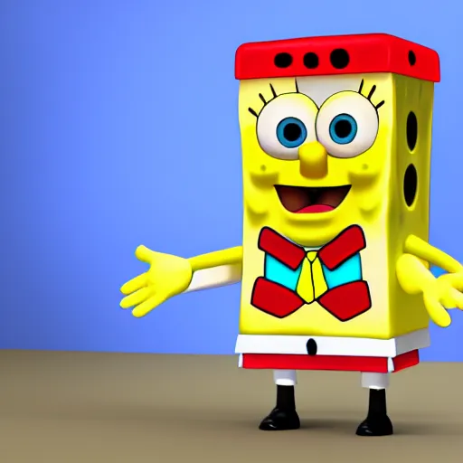 Image similar to christina hendricks as spongebob characters, 3 d render, blender,