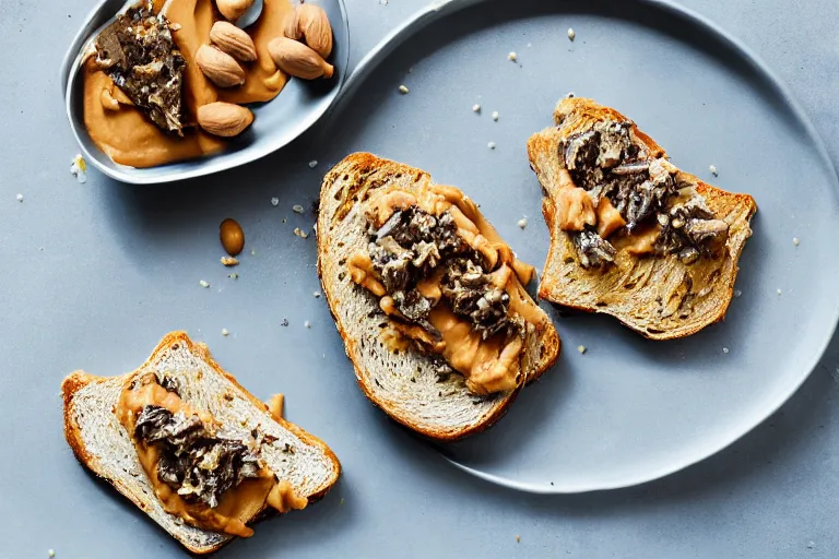 Prompt: peanut butter and sardine toast