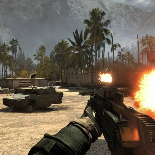 Image similar to high quality screenshot of modern warfare 5