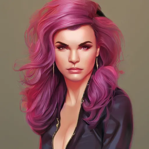 Image similar to burt reynolds!!!!, full body, entire body, pink hair, gorgeous, amazing, elegant, intricate, highly detailed, digital painting, artstation, concept art, sharp focus, illustration, art by Ross tran