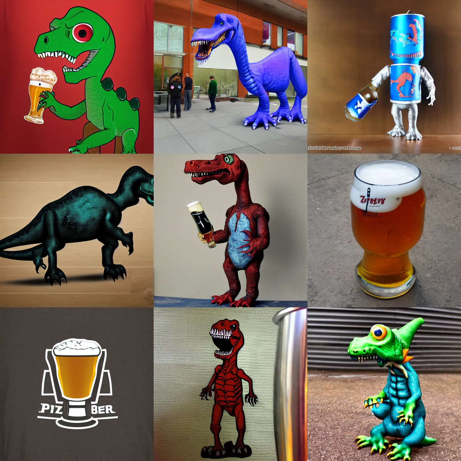 Prompt: pivozavr, beer dinosaur