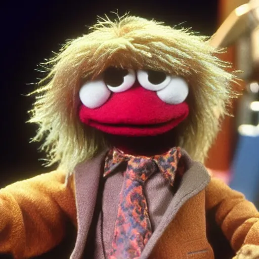 Prompt: billy preston ( 1 9 7 4 ) as a muppet. highly detailed felt. hyper real photo. 4 k.