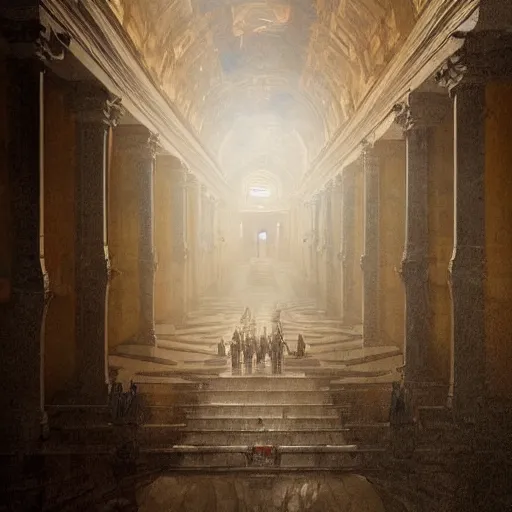 Image similar to Secrets inside the Vatican,Greg rutkowski, Trending artstation, cinematográfica, digital Art