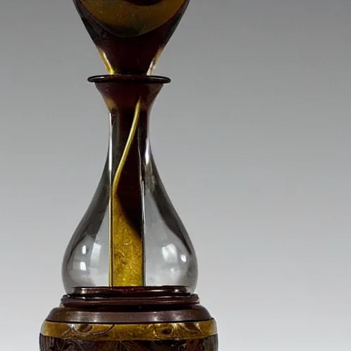 Prompt: An antique , intricate hourglass depicting life to death