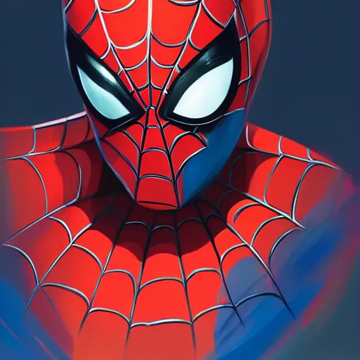 Image similar to face icon stylized minimalist spider - man, loftis, cory behance hd by jesper ejsing, by rhads, makoto shinkai and lois van baarle, ilya kuvshinov, rossdraws global illumination