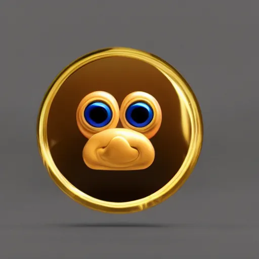 Image similar to luckys calls crypto logo golden cookie with big eyes, licking itself, big tongue, funny character from pixar, detailed 3d render, rim light