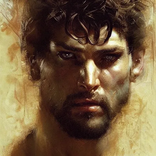 Prompt: Poor shepherd, 30 years old, playful, male, muscular, detailed face, thighs!!!! gorgeous, amazing, muscular, intricate, highly detailed, painting by Gaston Bussiere, Craig Mullins